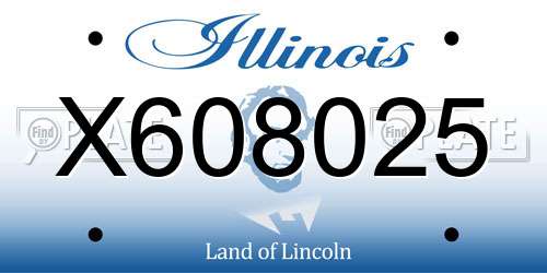 X608025 Illinois License Plate