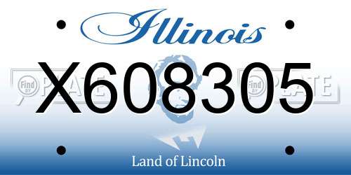 X608305 Illinois License Plate
