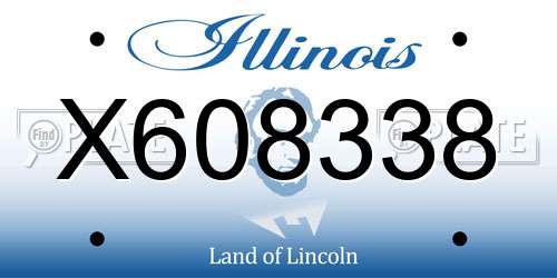 X608338 Illinois License Plate