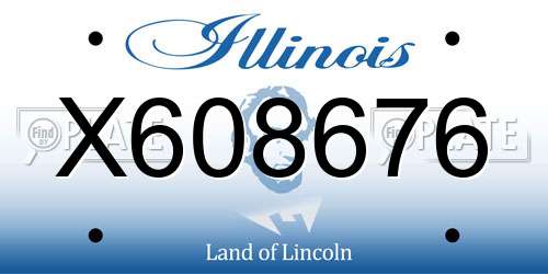 X608676 Illinois License Plate