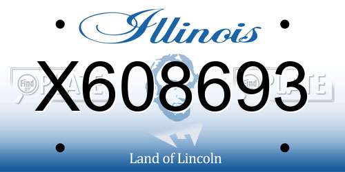X608693 Illinois License Plate