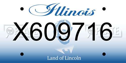X609716 Illinois License Plate