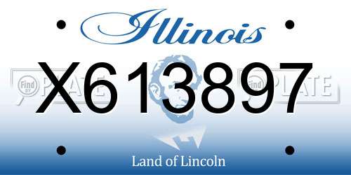 X613897 Illinois License Plate
