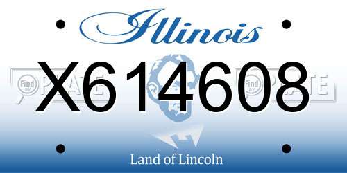 X614608 Illinois License Plate