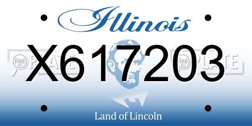 X617203 Illinois License Plate