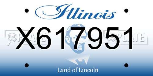 X617951 Illinois License Plate