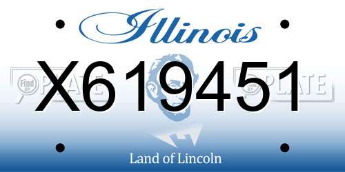 X619451 Illinois License Plate