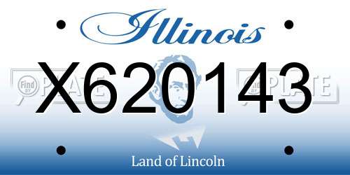 X620143 Illinois License Plate