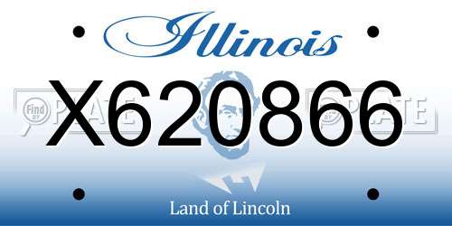 X620866 Illinois License Plate
