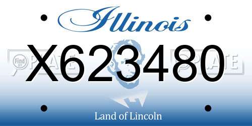 X623480 Illinois License Plate
