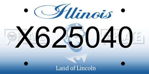 X625040 Illinois License Plate