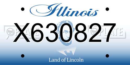 X630827 Illinois License Plate