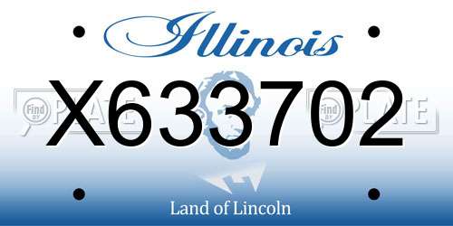 X633702 Illinois License Plate