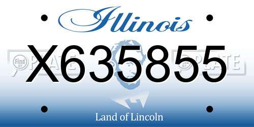 X635855 Illinois License Plate