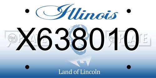 X638010 Illinois License Plate