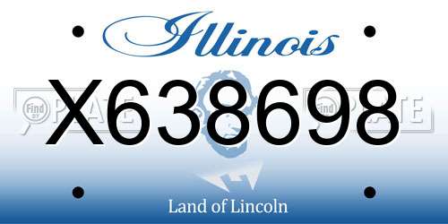X638698 Illinois License Plate