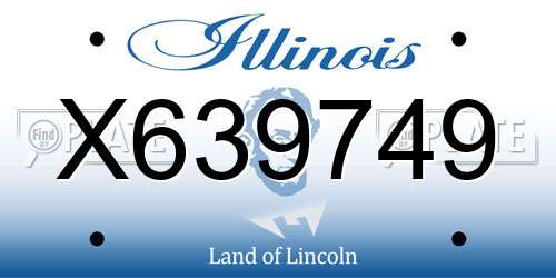 X639749 Illinois License Plate