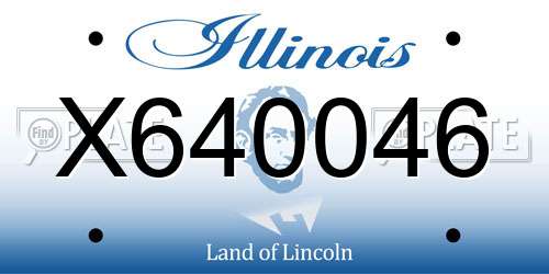 X640046 Illinois License Plate