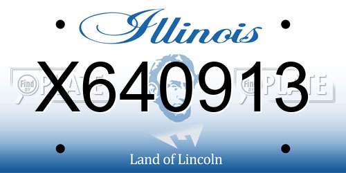 X640913 Illinois License Plate