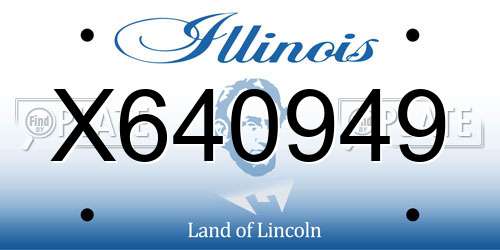X640949 Illinois License Plate