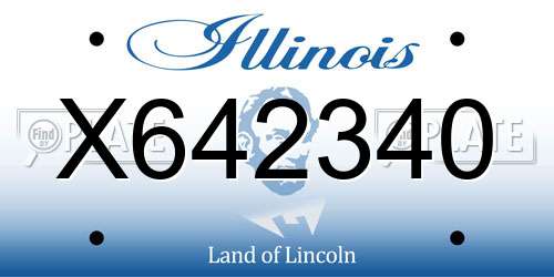 X642340 Illinois License Plate