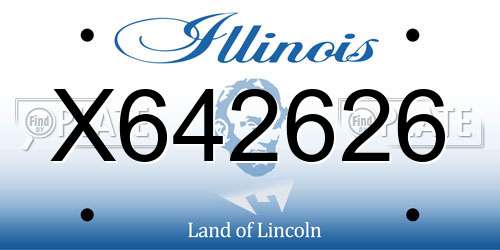 X642626 Illinois License Plate