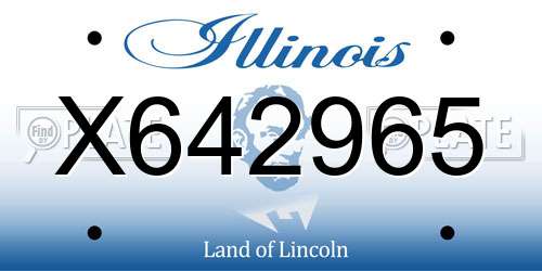 X642965 Illinois License Plate