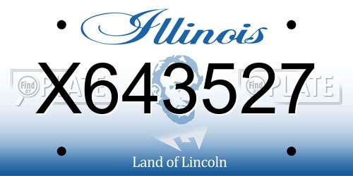 X643527 Illinois License Plate