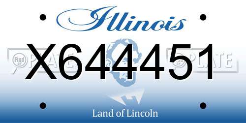X644451 Illinois License Plate