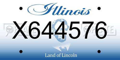 X644576 Illinois License Plate