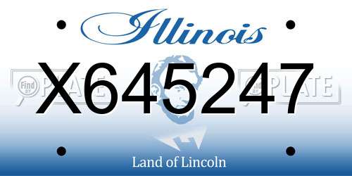 X645247 Illinois License Plate