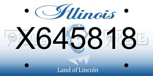 X645818 Illinois License Plate