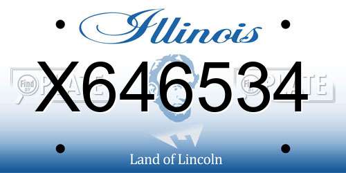 X646534 Illinois License Plate