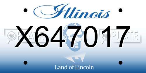 X647017 Illinois License Plate