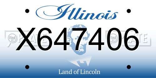 X647406 Illinois License Plate