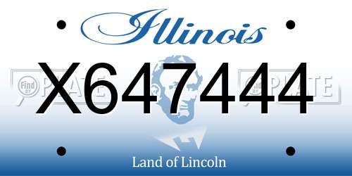 X647444 Illinois License Plate