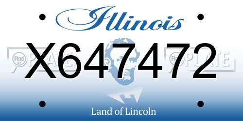 X647472 Illinois License Plate