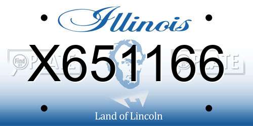 X651166 Illinois License Plate