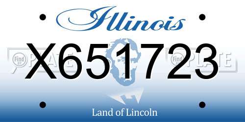X651723 Illinois License Plate