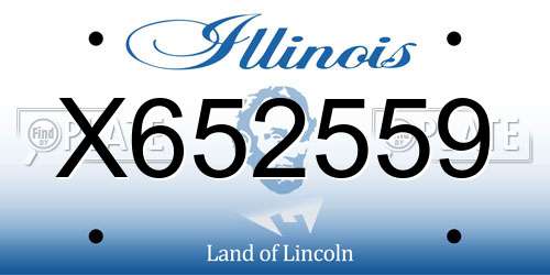 X652559 Illinois License Plate