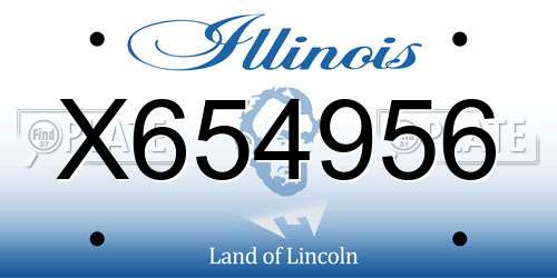 X654956 Illinois License Plate