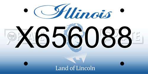 X656088 Illinois License Plate