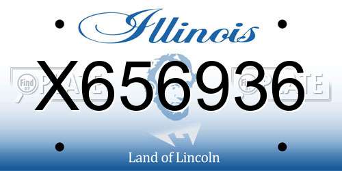 X656936 Illinois License Plate