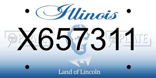 X657311 Illinois License Plate