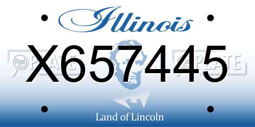 X657445 Illinois License Plate