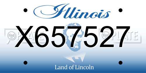 X657527 Illinois License Plate