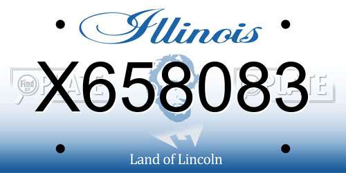 X658083 Illinois License Plate