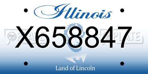 X658847 Illinois License Plate