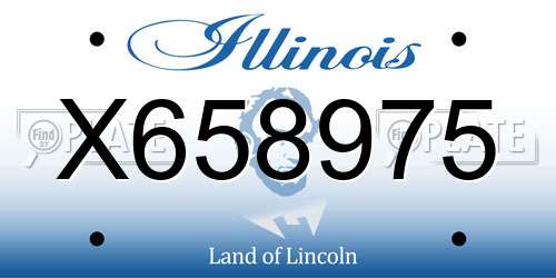 X658975 Illinois License Plate