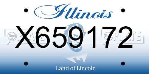 X659172 Illinois License Plate